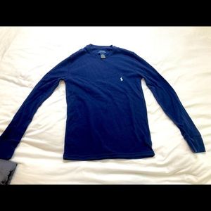 Long sleeve navy polo shirt